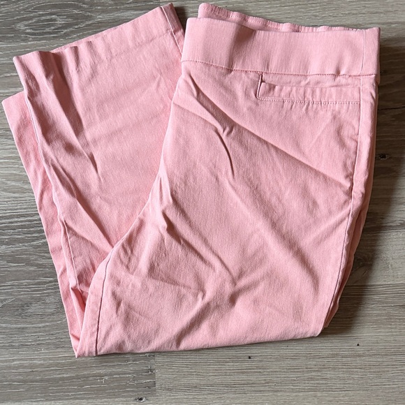 Kim Rogers Pants - Kim Rogers Stretch, Pull On, Tummy Control, Coral Cropped Stretch Pants Size 16
